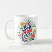 Mug Fleur colorée Meilleure maman jamais (Gauche)