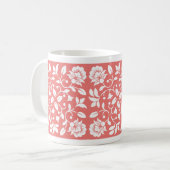 Mug Fleur corail et couleur blanche (Devant gauche)