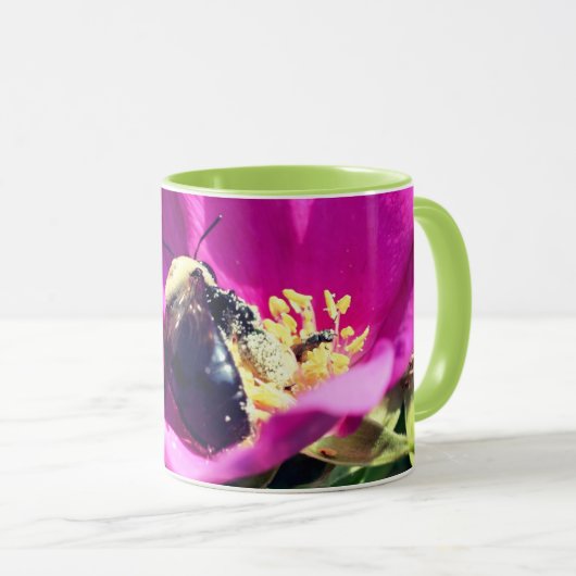 Mug Fleur d'abeille de bosse personnalisée (Devant droit)
