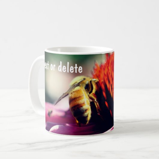 Mug Fleur d'abeille de miel personnalisée (Devant gauche)