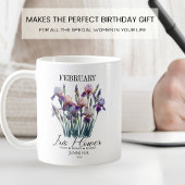 Mug Fleur d'anniversaire personnalisable de février Ir
