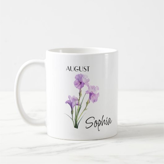 Mug Fleur d'août personnalisée (Gauche)