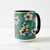 Mug Fleur d'Apple sur le turquoise (Devant droit)