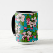 Mug Fleur d'Apple sur le turquoise (Devant gauche)