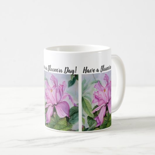 Mug Fleur d'aquarelle d'orchidée rose chaud (Devant droit)