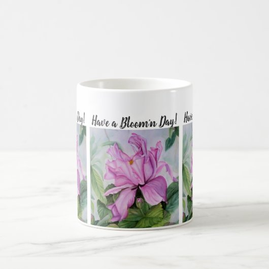 Mug Fleur d'aquarelle d'orchidée rose chaud (Centre)