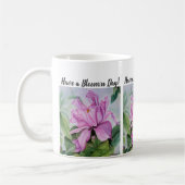Mug Fleur d'aquarelle d'orchidée rose chaud (Gauche)