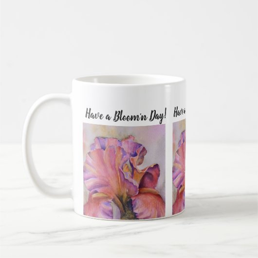 Mug Fleur d'aquarelle rose Iris (Gauche)