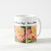 Mug Fleur d'aquarelle Rose Jaune et Pêche (Devant droit)