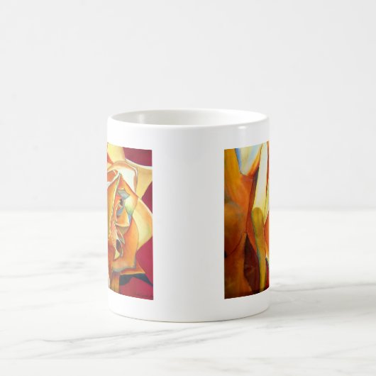 Mug Fleur d'art d'aquarelle rose jaune (Centre)