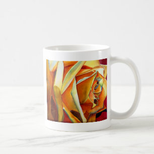 Mug Fleur d'art d'aquarelle rose jaune