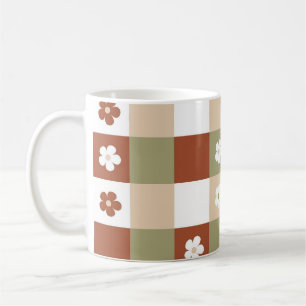 Mug Fleur d'automne En vichy vérifier Motif