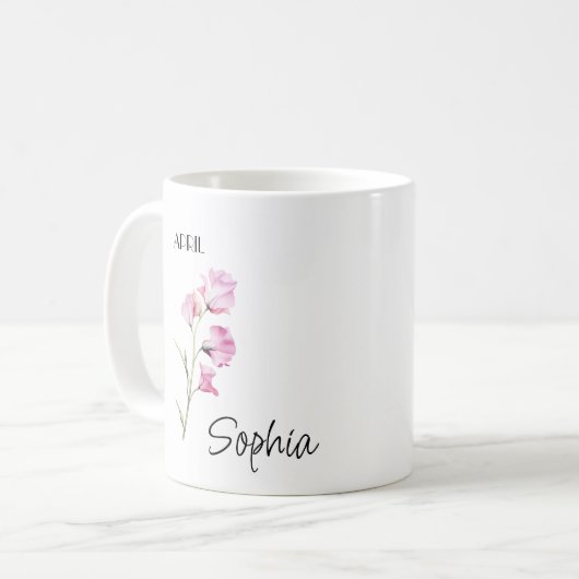 Mug Fleur d'avril personnalisée (Devant gauche)
