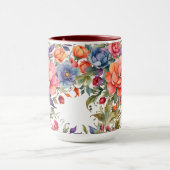 Mug Fleur de aquarelle sereine PD bicolore (Centre)