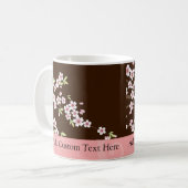 Mug Fleur de bois de chien rose/Brown personnalisée (Devant gauche)