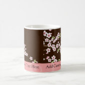 Mug Fleur de bois de chien rose/Brown personnalisée (Centre)