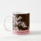 Mug Fleur de bois de chien rose/Brown personnalisée (Gauche)