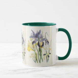 Mug Fleur de botanique florale vintage, fleurs d'iris 