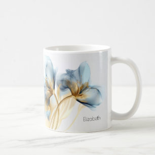 Mug Fleur de Brouillard Transparent Or Turquoise Vot