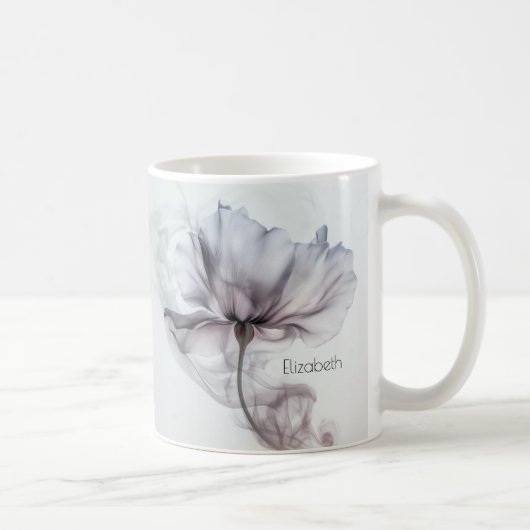 Mug Fleur de brume transparente Mauve | Votre nom Mono (Droite)