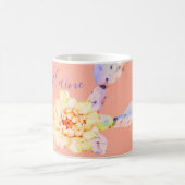Mug Fleur de cactus fleur désert aquarelle pêche pourp (Centre)