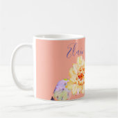 Mug Fleur de cactus fleur désert aquarelle pêche pourp (Gauche)