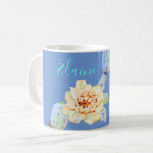 Mug Fleur de cactus fleur désert aquarelle violet
