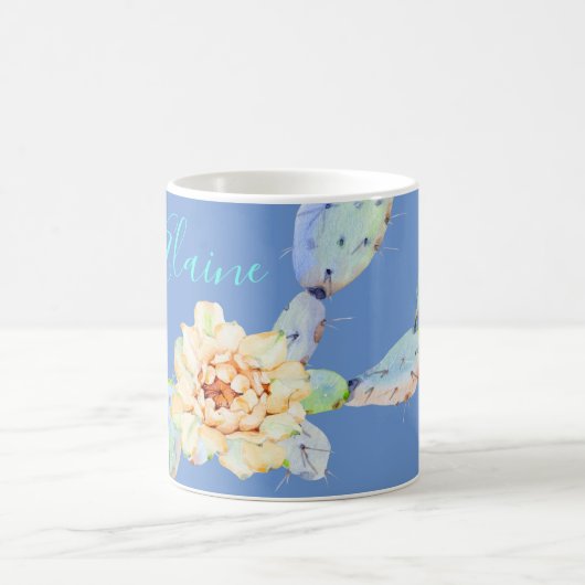 Mug Fleur de cactus fleur désert aquarelle violet (Centre)