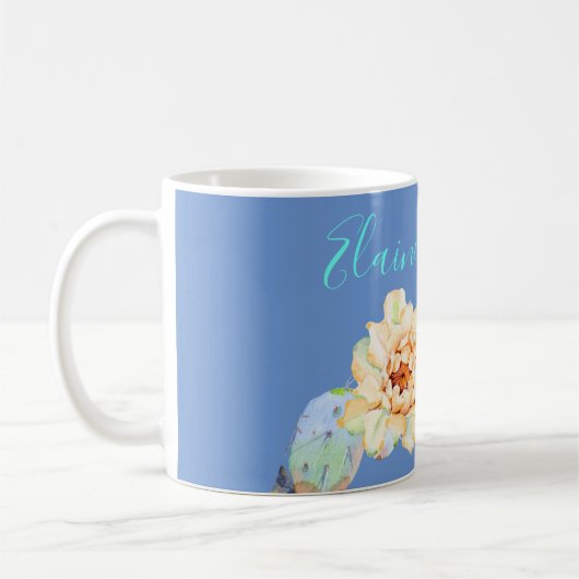 Mug Fleur de cactus fleur désert aquarelle violet (Gauche)