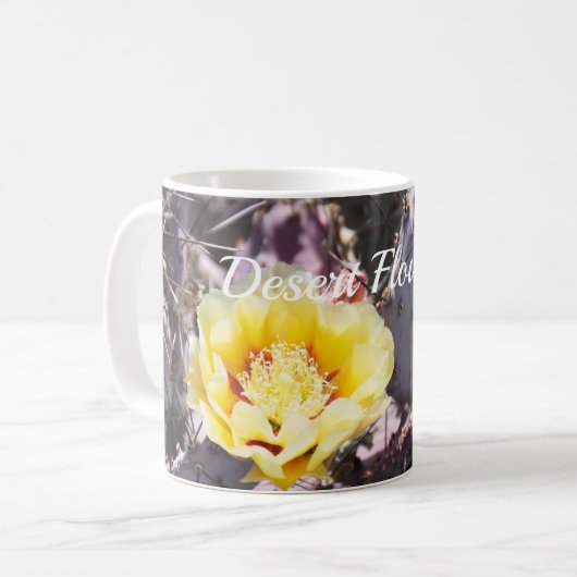 Mug Fleur de cactus jaune dans le tapis de souris de p (Devant gauche)