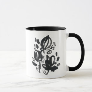 Mug Fleur de camée - noire et blanche