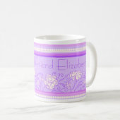 Mug Fleur de carnation violet et ami rose muet (Devant droit)