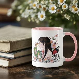 Mug Fleur de Cerisier Dragon Sérénité Fée Asiatique