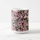 Mug Fleur de cerisier et mésanges sur fond rose (Centre)