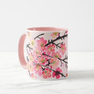 Mug Fleur de cerisier rose demoiselle d'honneur floral