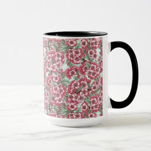 Mug Fleur de cerisier rose et menthe (Droite)