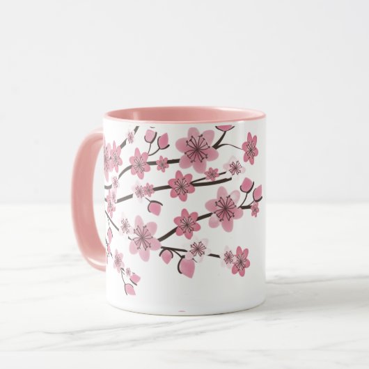 Mug Fleur de cerisier rose Pretty (Devant gauche)