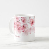 Mug Fleur de cerisier Votre Nom Monogramme Musique (Devant gauche)