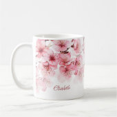 Mug Fleur de cerisier Votre Nom Monogramme Musique (Gauche)
