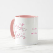 Mug Fleur de cerisiers - ANNIVERSAIRE TRANSPARENT-HEUR (Devant gauche)