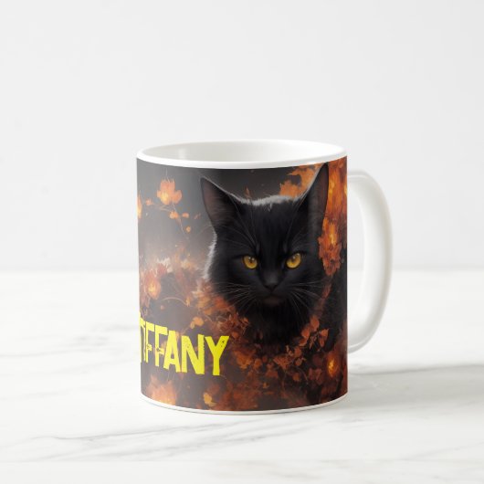 Mug Fleur de chat noir Magie tous les jours Halloween (Devant droit)