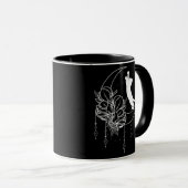Mug Fleur de chaton Lune Signes magiques Chat Floral  (Devant droit)