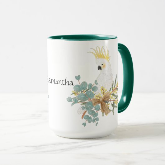 Mug Fleur de Cockatoo personnalisée (Devant droit)