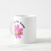 Mug Fleur de Cosmos rose vif Sauvez les abeilles (Devant gauche)