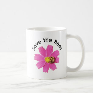 Mug Fleur de Cosmos rose vif Sauvez les abeilles