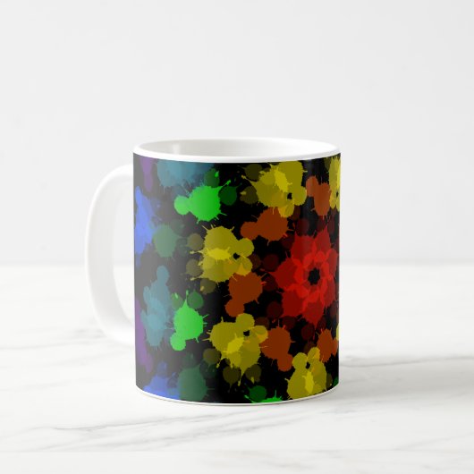 Mug Fleur de couleurs arc-en-ciel (Devant gauche)