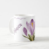 Mug Fleur de Crocus de Printemps Botanique (Devant gauche)