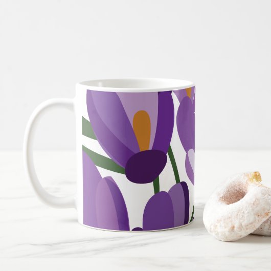 Mug Fleur de Crocus Violet (Avec donut)