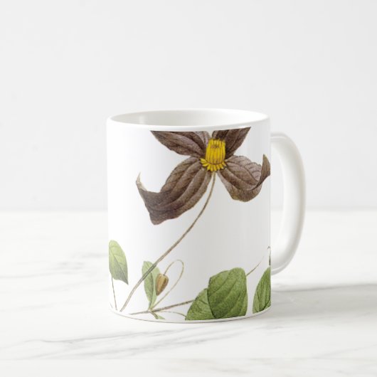 Mug Fleur de cuir italien (Clematis) par Redouté (Devant droit)