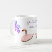 Mug Fleur de cygne et d'Hibiscus unique personnalisée (Devant gauche)